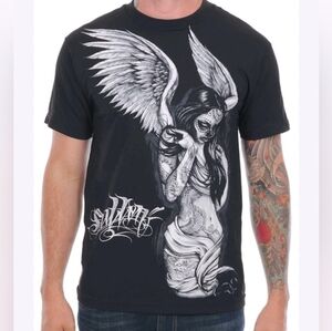 SULLEN Fallen Angel Black Crew Neck Short Sleeve Shirt